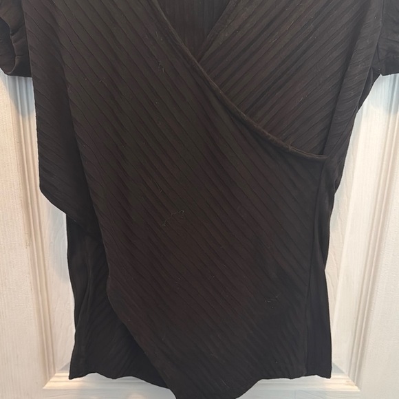 Polly & Esther Black Wrap Blouse - Picture 2 of 5